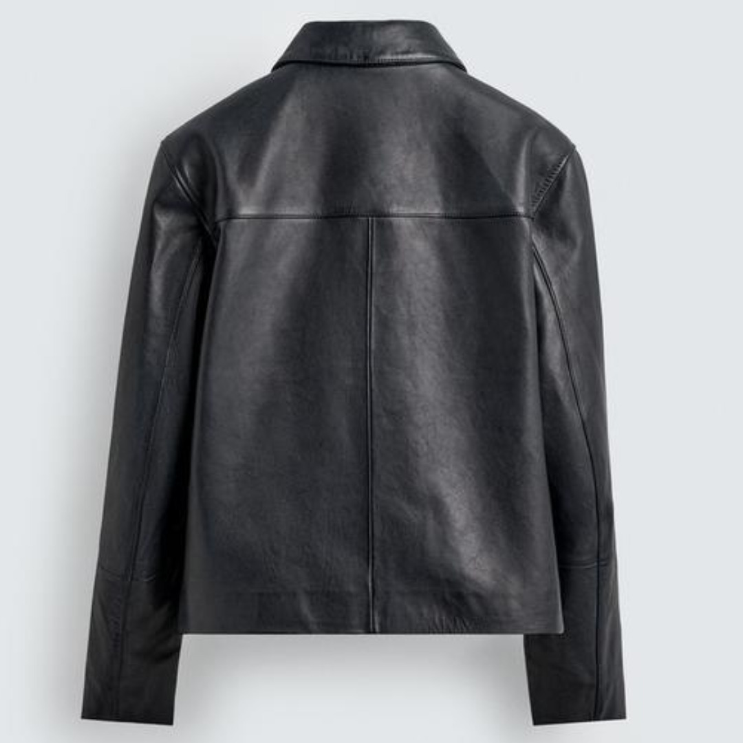 ZARA］ボクシーフィットレザー ジャケット (ZARA/レザージャケット