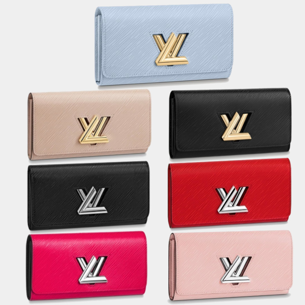 ルイヴィトン ポルトフォイユツイスト エピ ピンク 長財布 LV シルバー