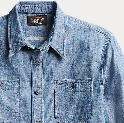 希少☆ RRL(ダブルアールエル) インディゴ シャンブレーシャツ (RRL