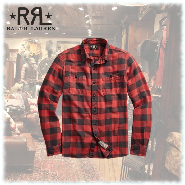 希少☆ RRL(ダブルアールエル) チェック柄 ワークシャツ (RRL/シャツ