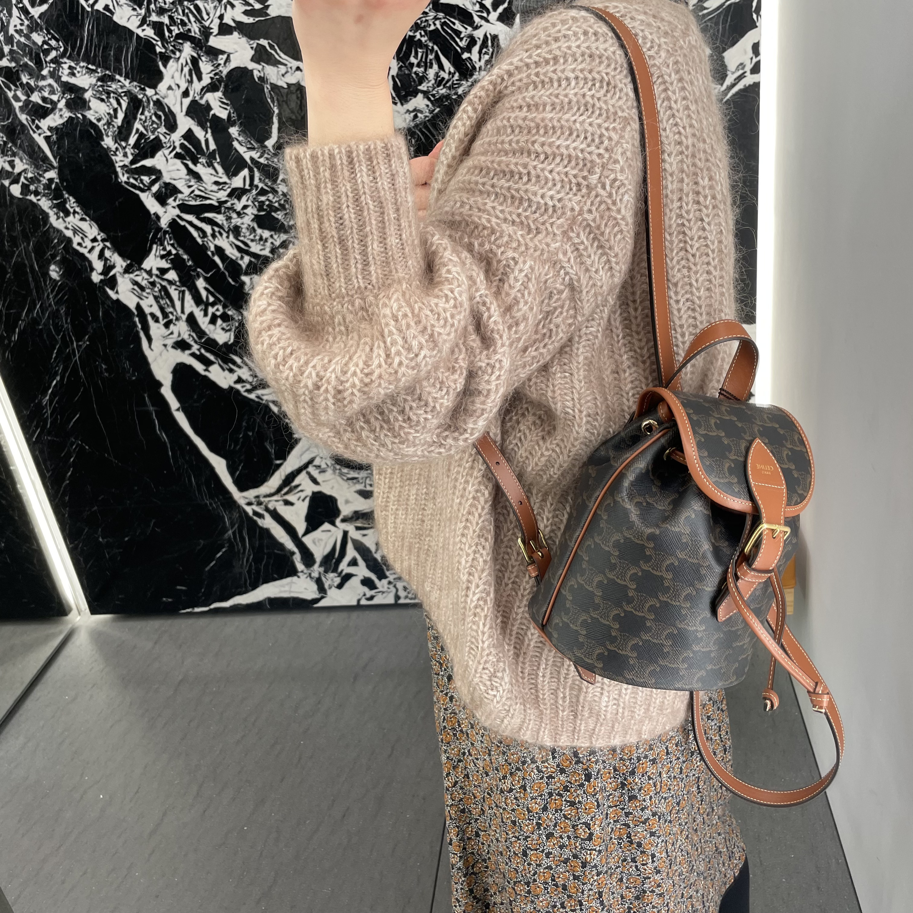 追跡付き【CELINE】MINI BACKPACK トリオンフキャンバス (CELINE