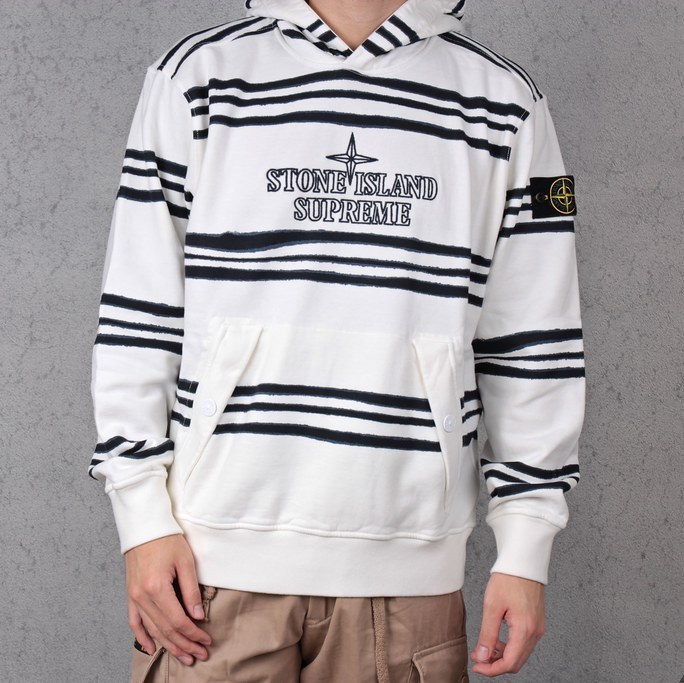 Supreme Stone Island Warp Stripe Hooded Sweatshirt フーディ