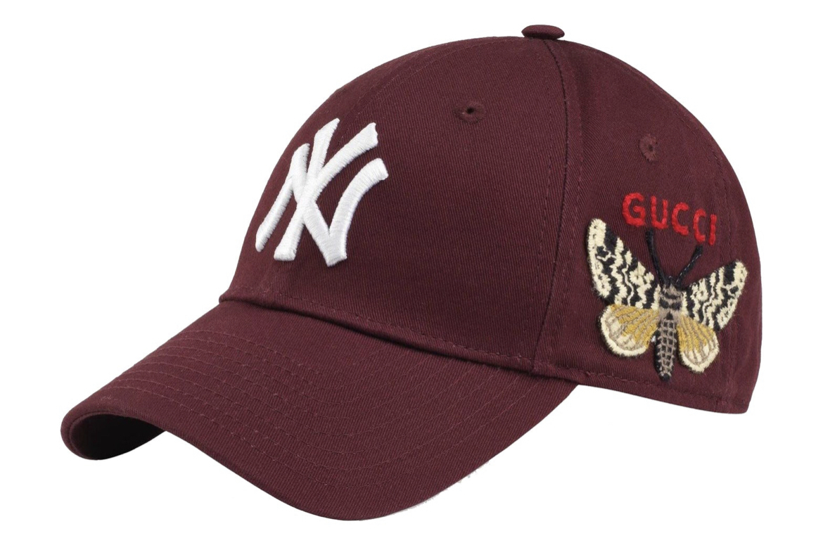Gucci NY Yankees Embroidered Butterfly ベースボール キャップ