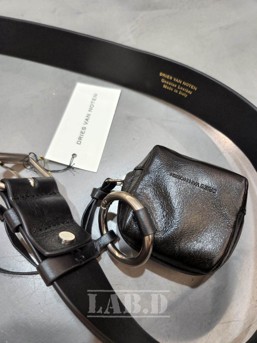 DRIES VAN NOTEN | LEATHER POUCH BELT BLACK ベルト 黒 (Dries Van