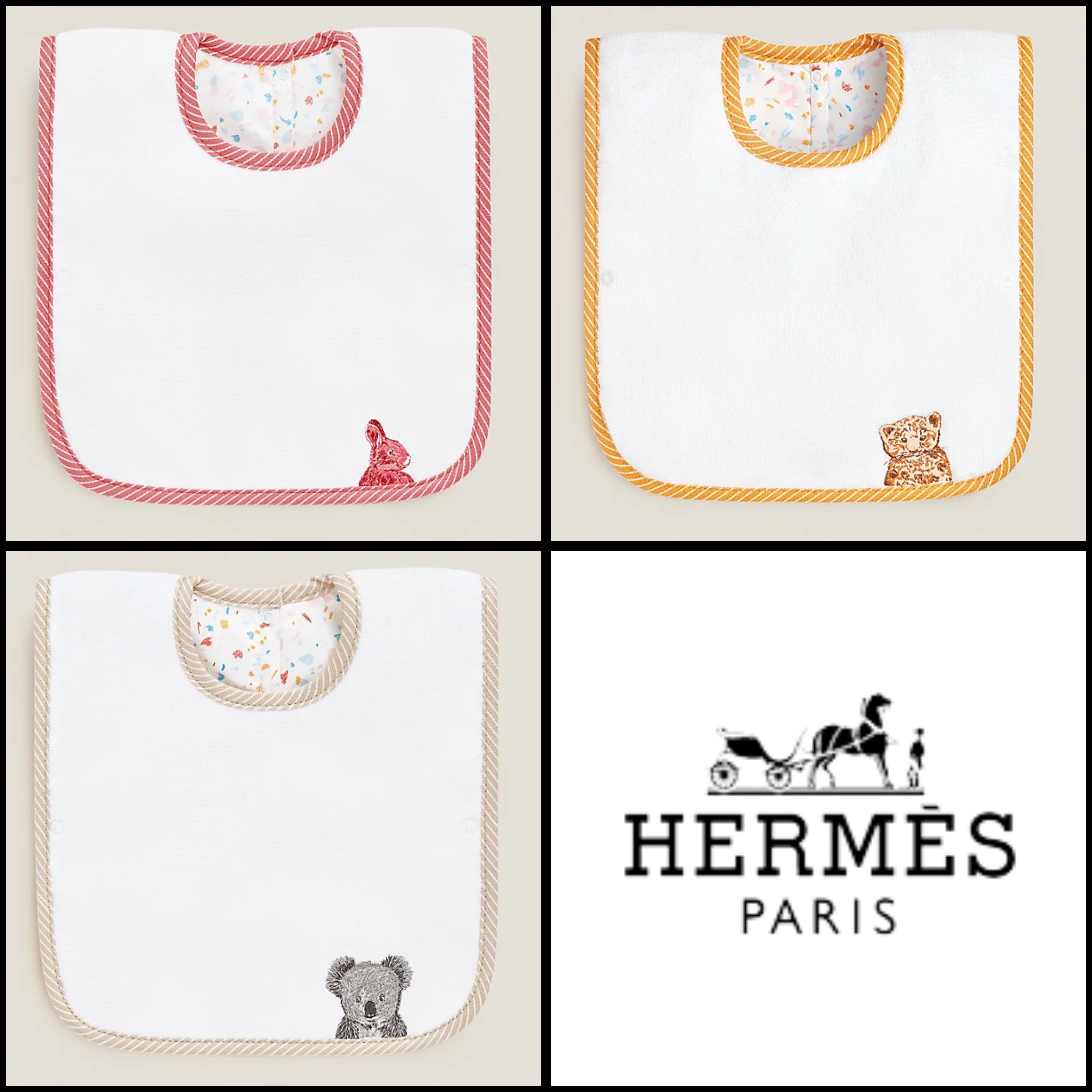 直営店！【HERMES エルメス】Passe-passe よだれかけ ベビー用品