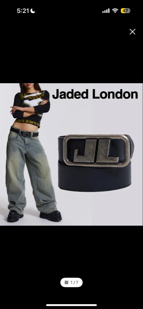 JADED LONDON エンブレム レザー ベルト 送料/関税込 (JADED LONDON