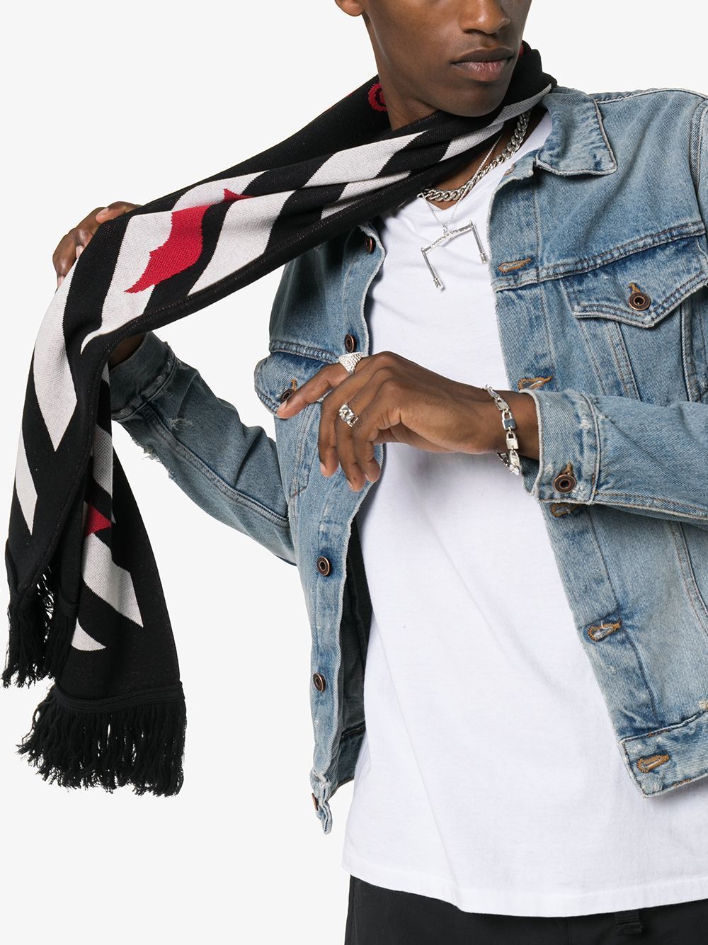即発送 OFF WHITE 19FW BATS SCARF MUFFLER (Off-White/マフラー