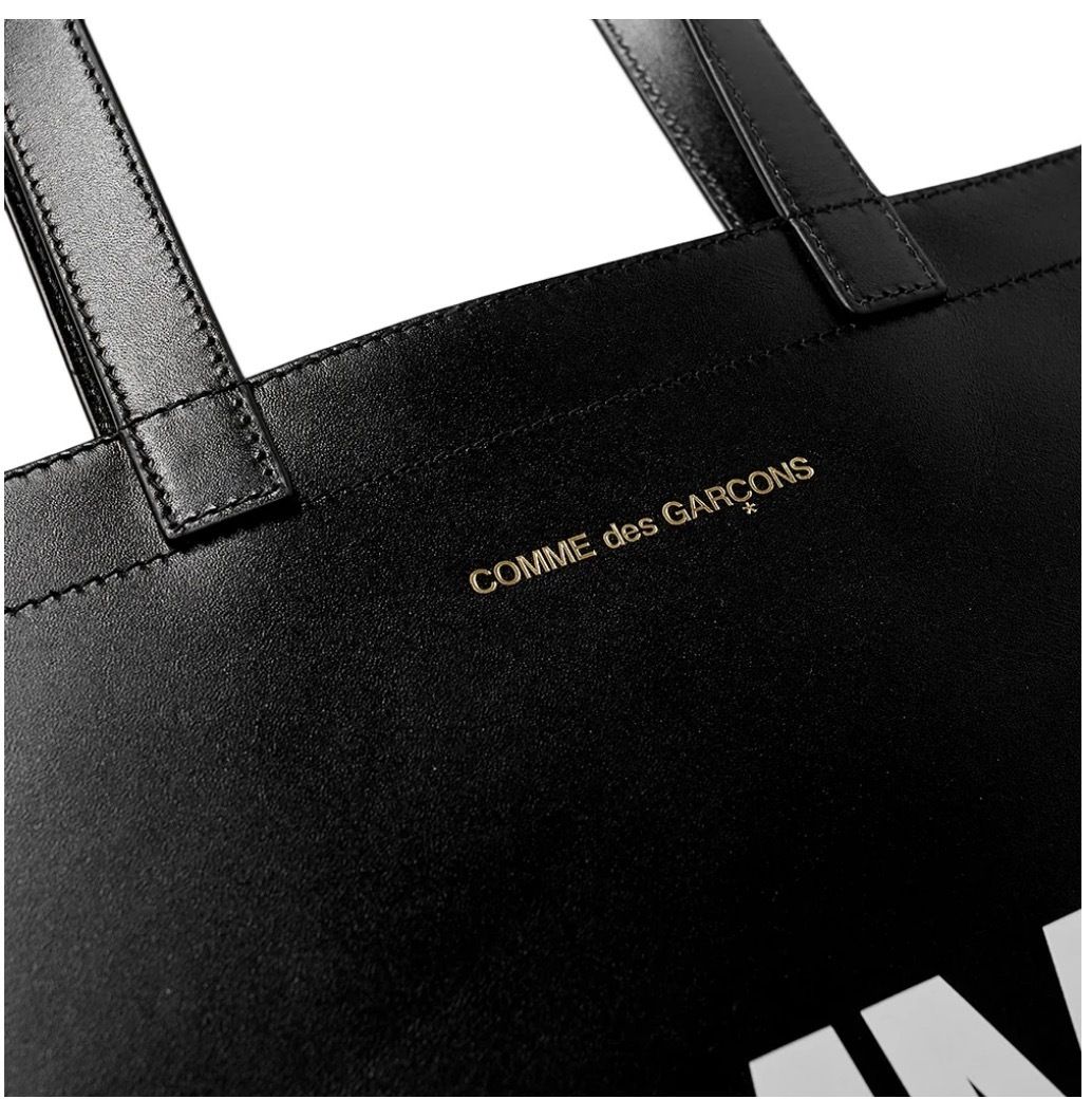 関税込】新作◇COMME DES GARCONS◇ロゴ レザー トートバッグ (COMME