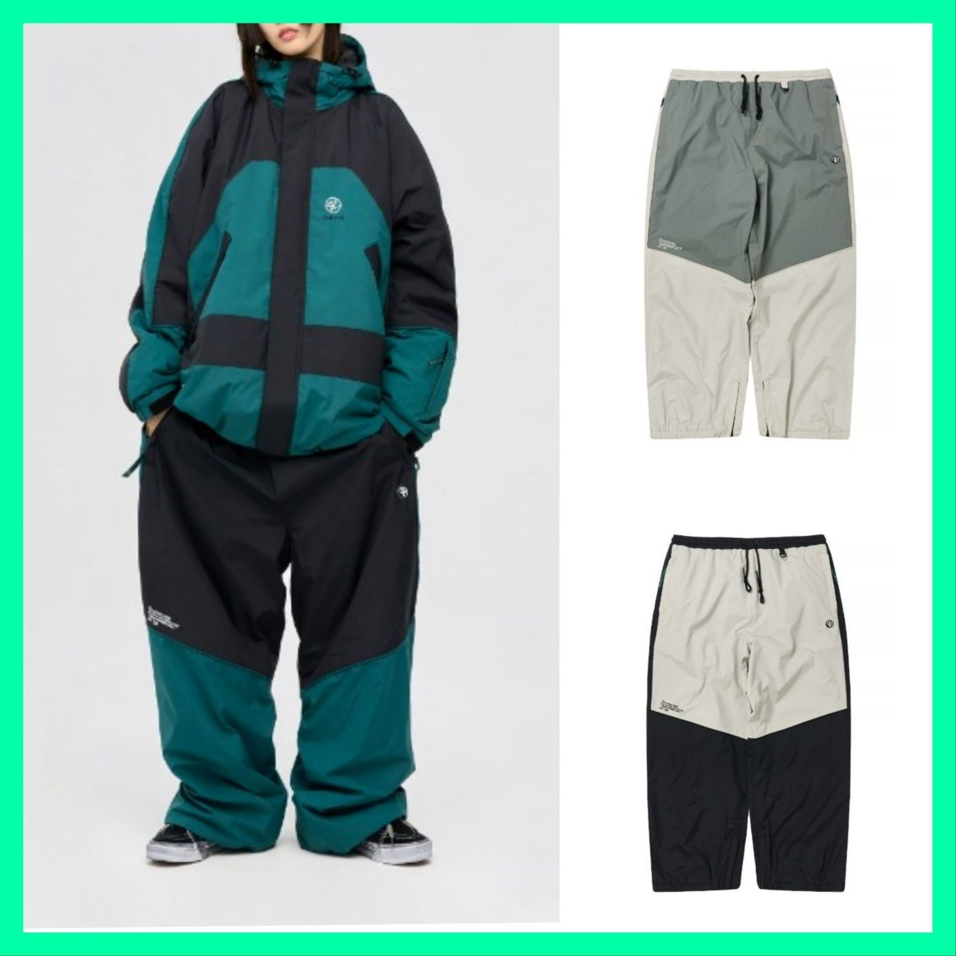 GAFH】韓国スノボ G 2-TONE BLOCK PNT (GAFH/メンズ・スノーウェア