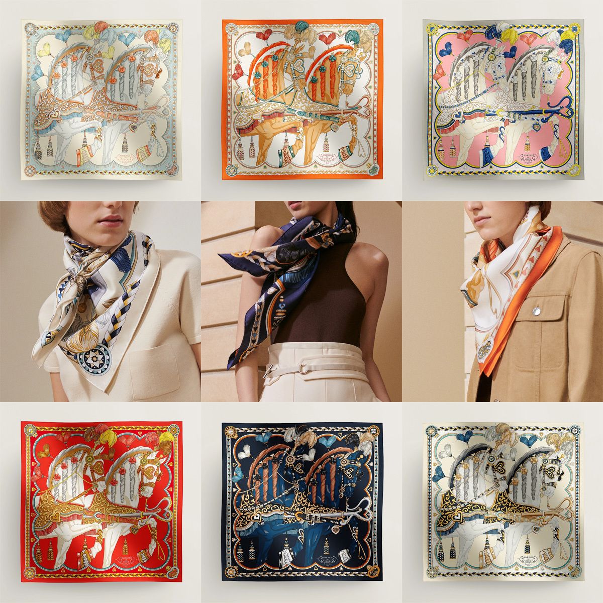 売切必至】☆HERMES☆カレ 90 Harnais de Coeur scarf (HERMES
