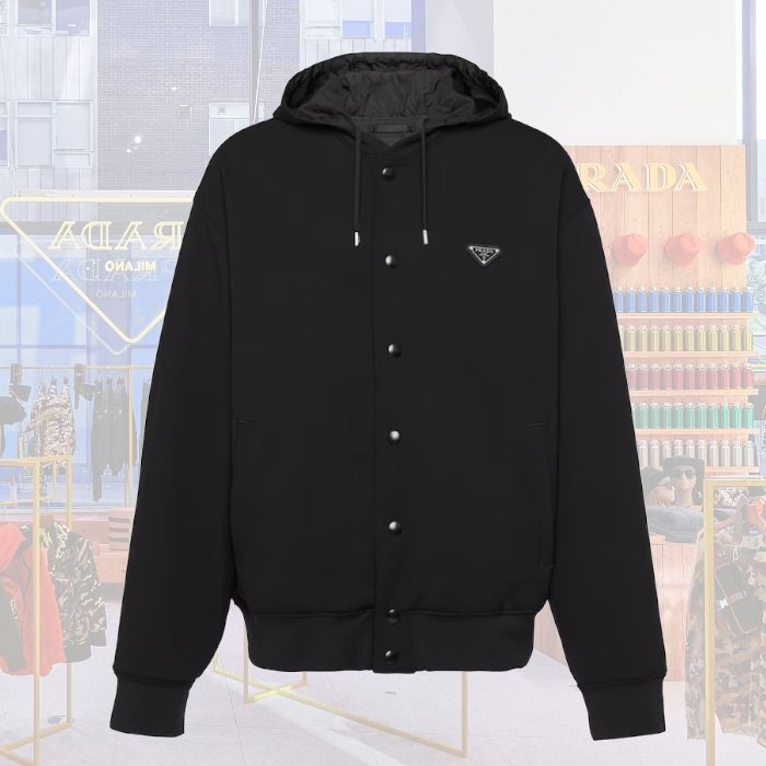 24SS】新作 コットン・フリース・パーカー ◇プラダ◇人気 (PRADA