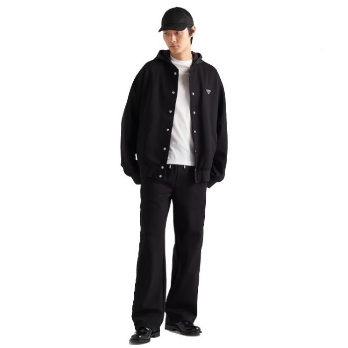 24SS】新作 コットン・フリース・パーカー ◇プラダ◇人気 (PRADA