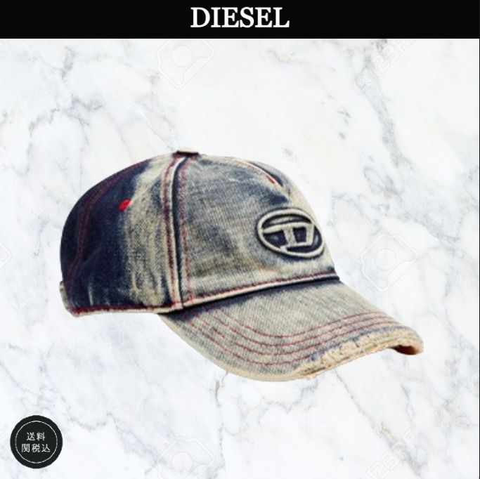 ユニセックス☆【DIESEL】C-Seymon ダメージ デニムキャップ (DIESEL