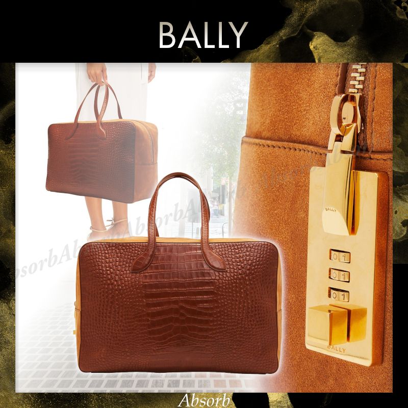 24SS NEW】BALLY_men /カーフレザー＆スエード ボストンバッグ (BALLY
