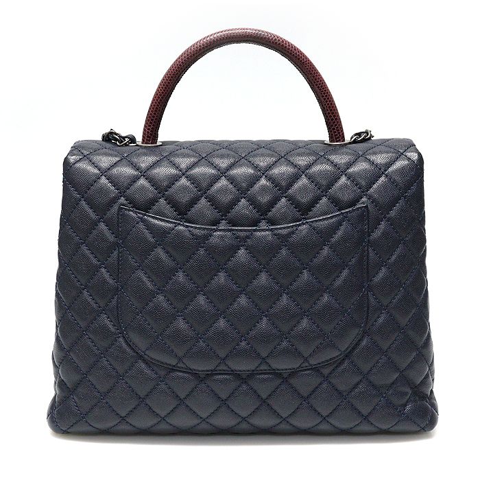 CHANEL カビアーカーフスキントカゲココハンドルラージ（24番