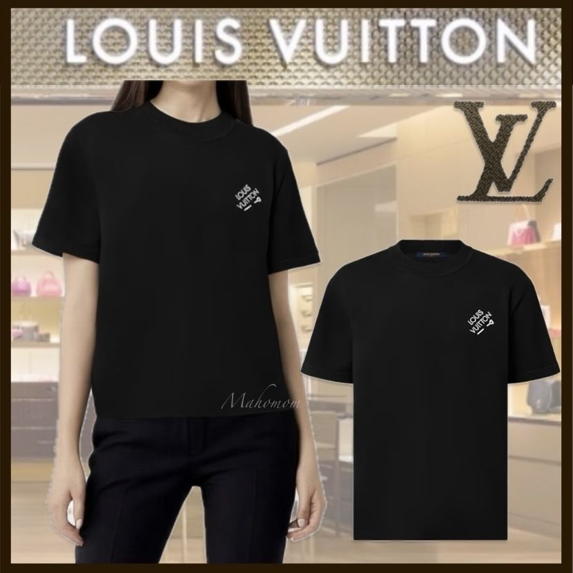 新作 ルイヴィトン ☆黒Tで決める♪ コットン Tシャツ (Louis Vuitton
