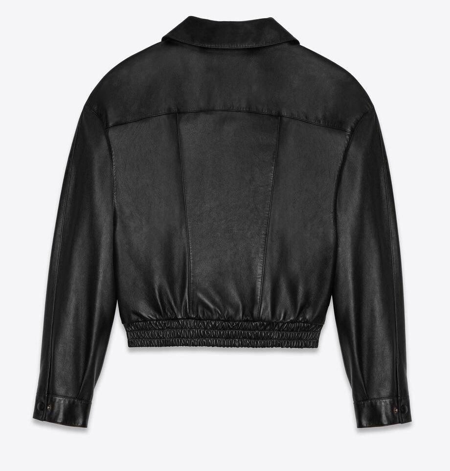 Saint Laurent《ボンバージャケット》ラムスキン ブラック 直営 (Saint