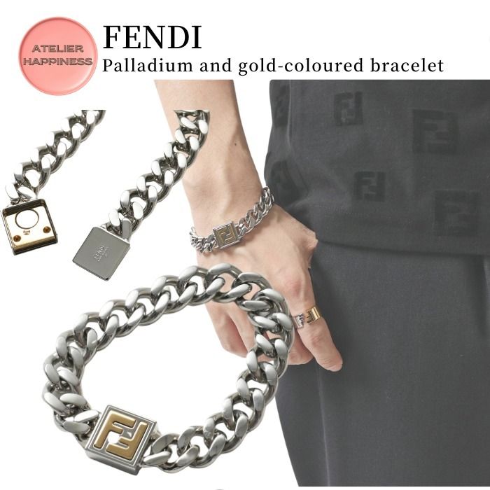 FENDI】パラジウム＆ゴールドカラー ブレスレット (FENDI/ブレスレット