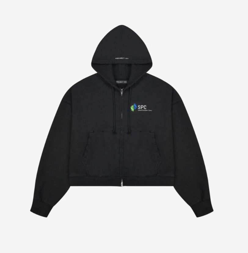 ☆人気☆【Project G/R】☆SPC Cropped Distressed Zip Hoodie