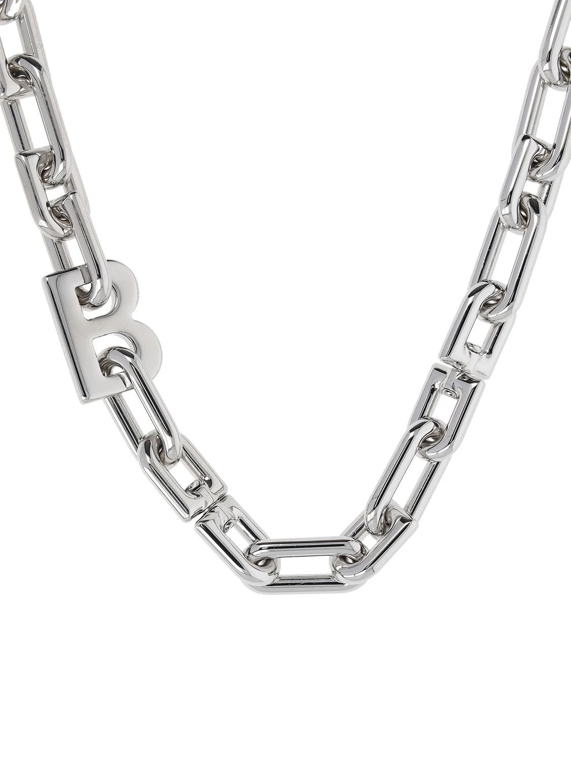 BALENCIAGA】チェーン ネックレス ロゴ シルバー メンズ (BALENCIAGA