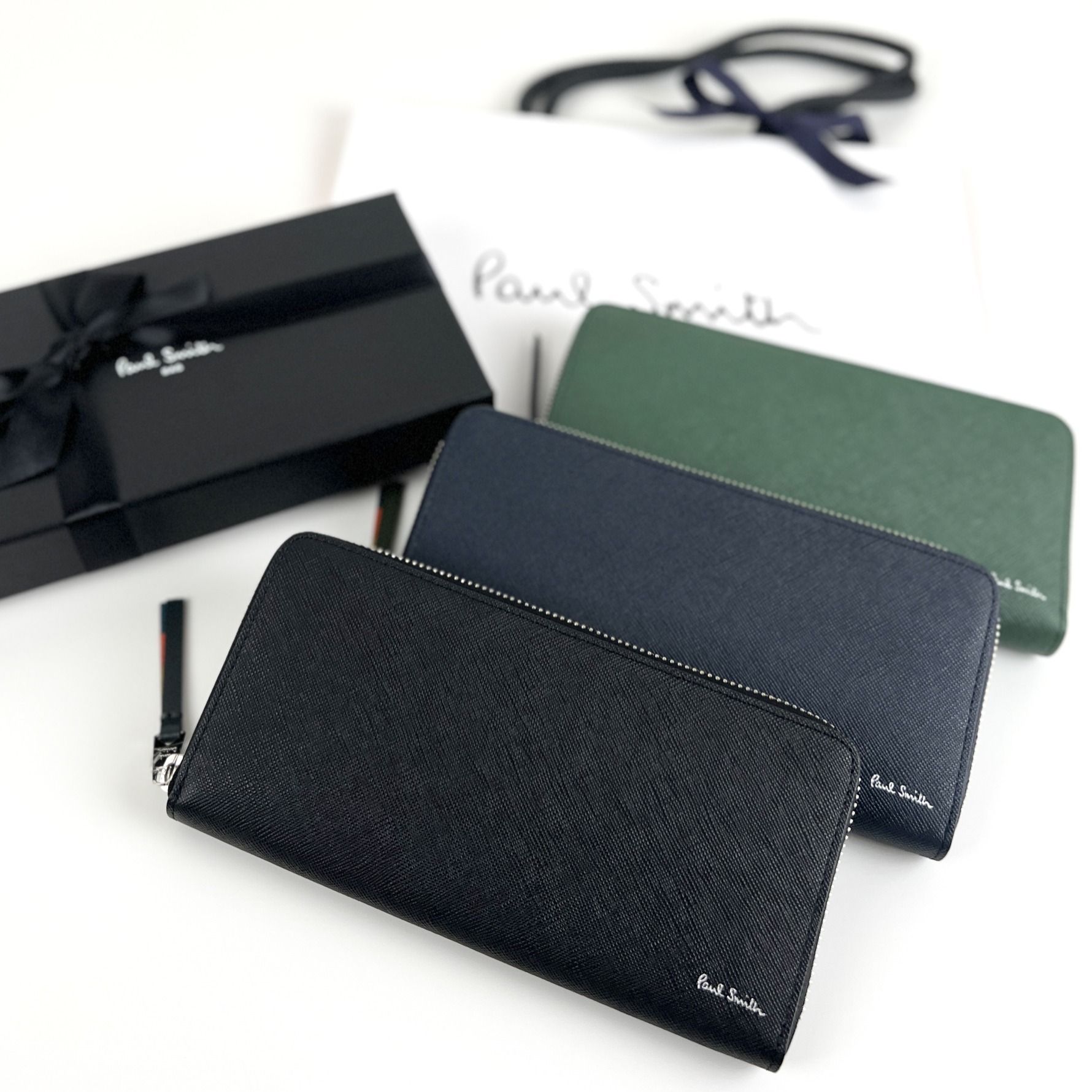 すぐ届く☆【Paul Smith】ブライトストライププラー SS24 長財布 (Paul