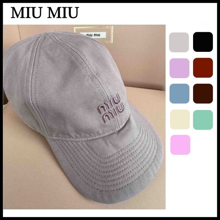 MiuMiu】ミュウミュウ ドリル ベースボールキャップ (MiuMiu/キャップ