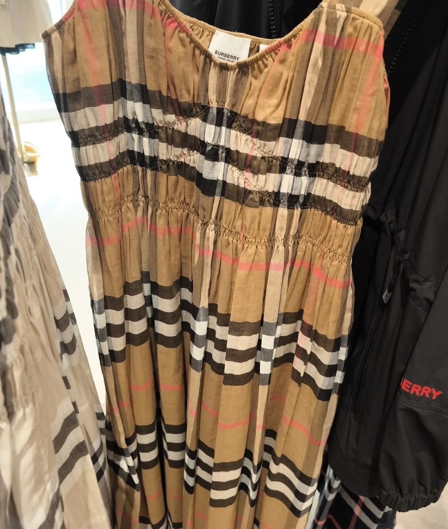BURBERRY】DELILAH チェックギャザーワンピース (Burberry/ワンピース