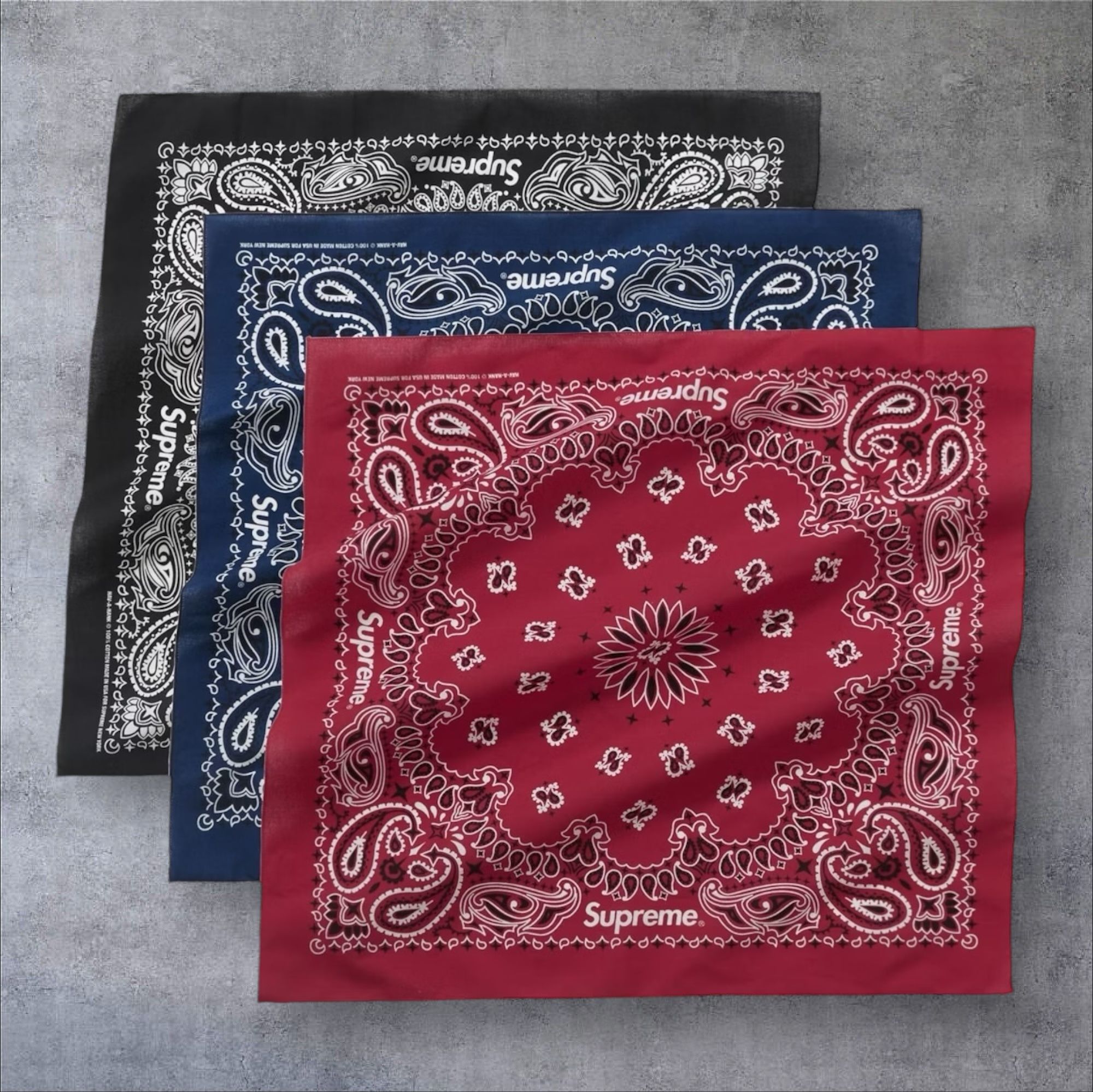 2024SS】Supreme Hav-A-Hank Bandanas(Pack of 3） (Supreme