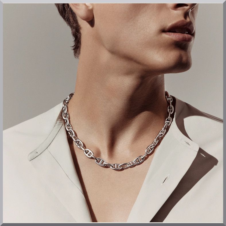 即完アイテム☆》HERMES シェーヌダンクル ネックレス MM (HERMES