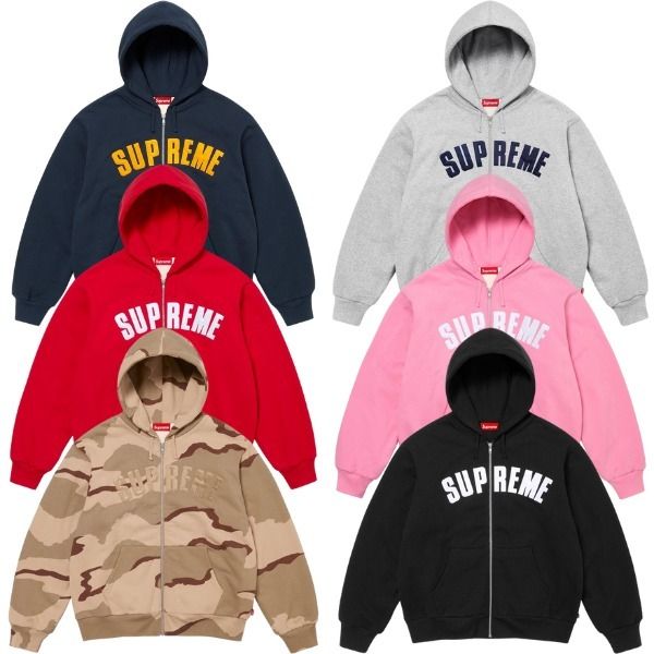 24AW Supreme Arc Thermal Lined Zip Up Hooded Sweatshirt (Supreme