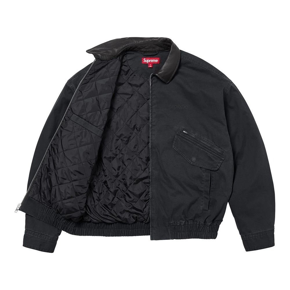 Supreme】Leather Collar Utility Jacket☆Black☆24FW☆ (Supreme