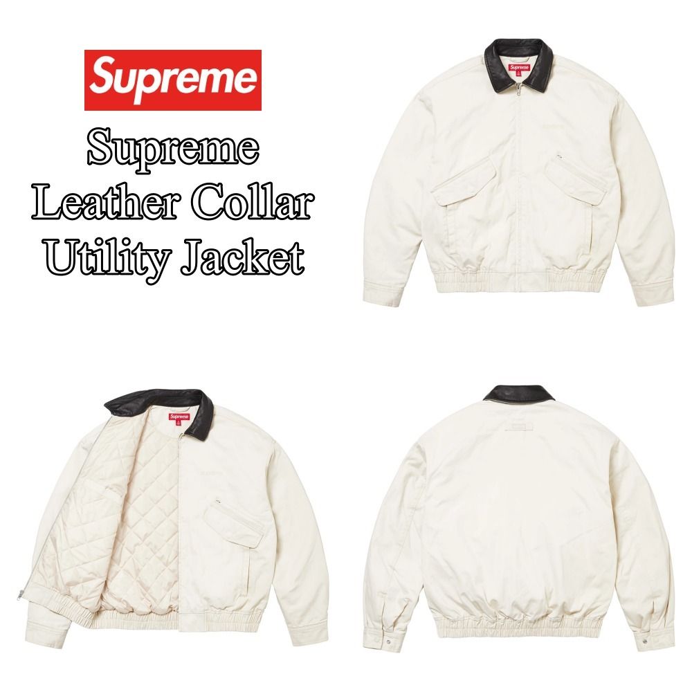Supreme】Leather Collar Utility Jacket☆Stone☆24FW☆ (Supreme