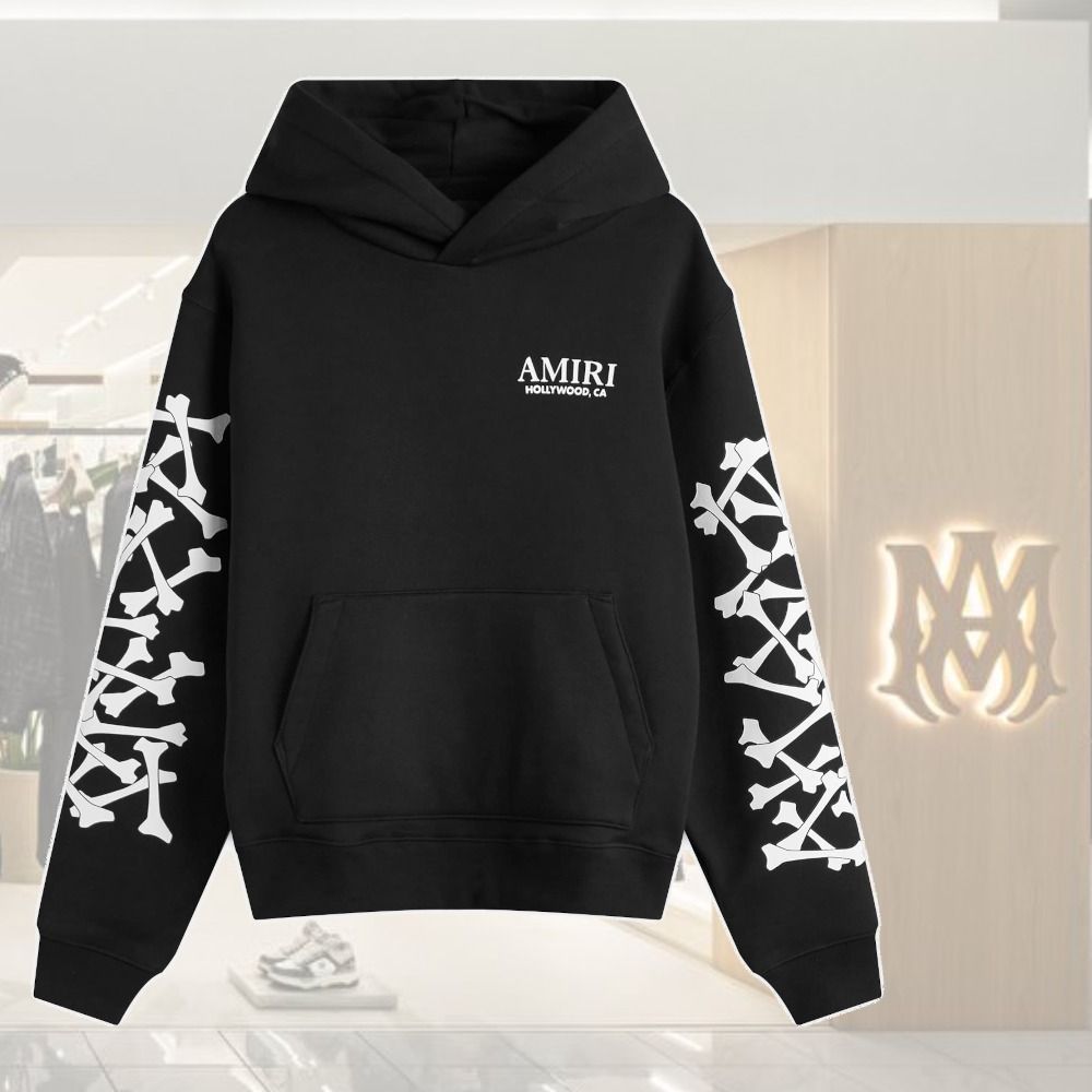 希少】AMIRI スタックドボーンズ パーカー 骨 長袖 ブラック (AMIRI