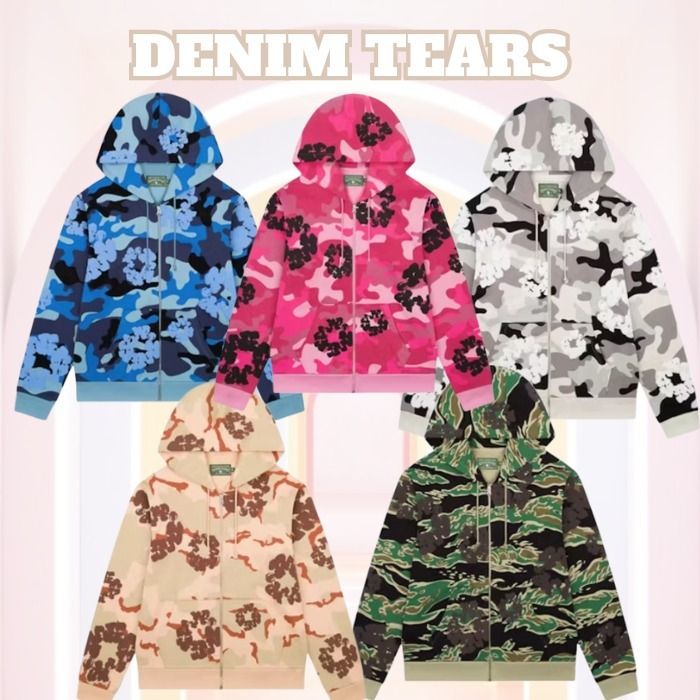 完売間近※【Denim Tears】Camo Cotton wreath ジップフーディー (Denim