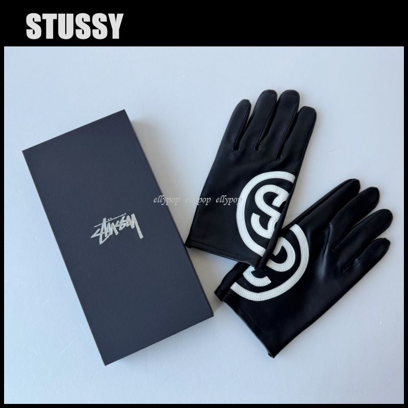 Stussy SS Link Leather Gloves Black ステューシー 手袋 (STUSSY/手袋