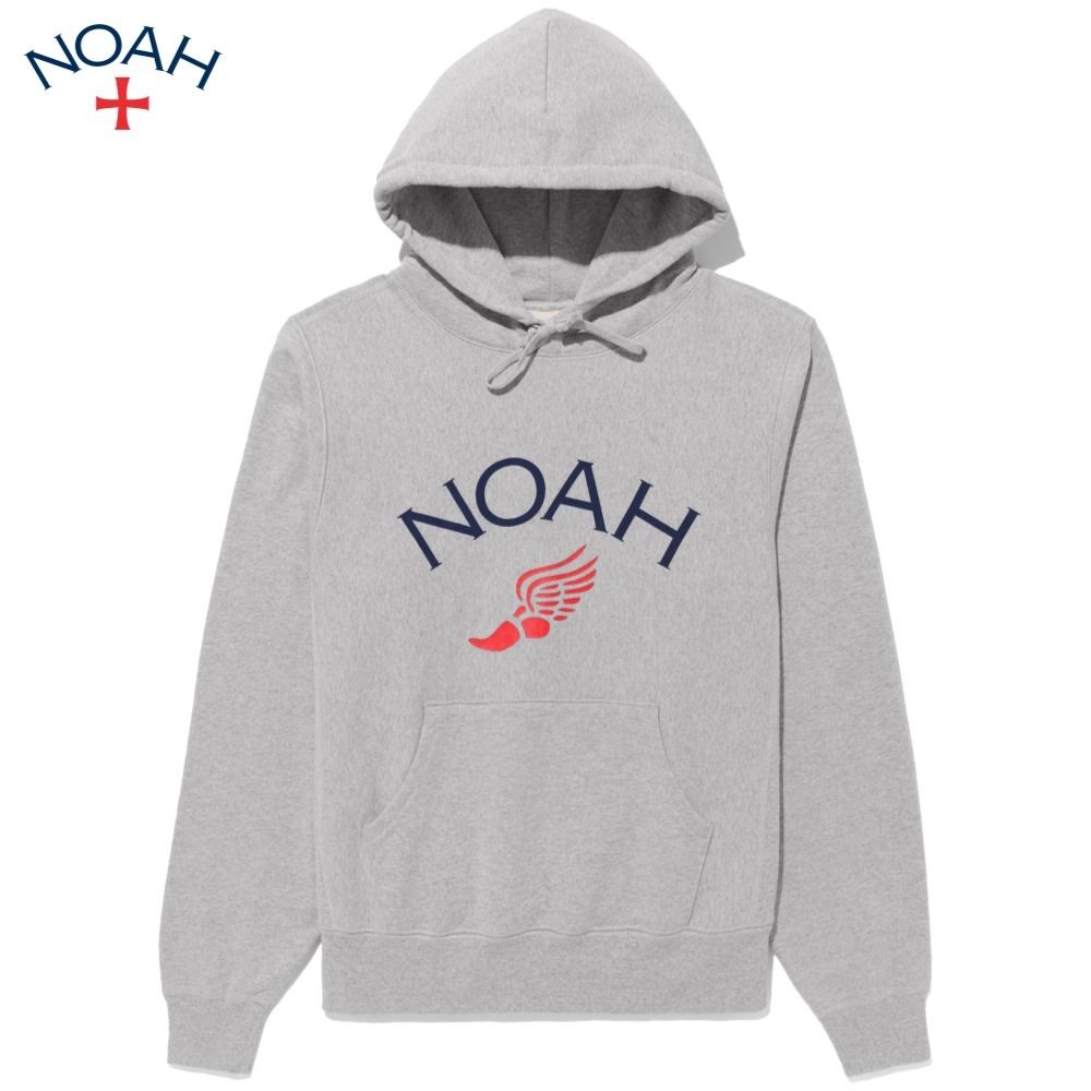 NOAH】 ☆ WING FOOT CORE LOGO HOODIE ☆ HEATHER GRAY (NOAH