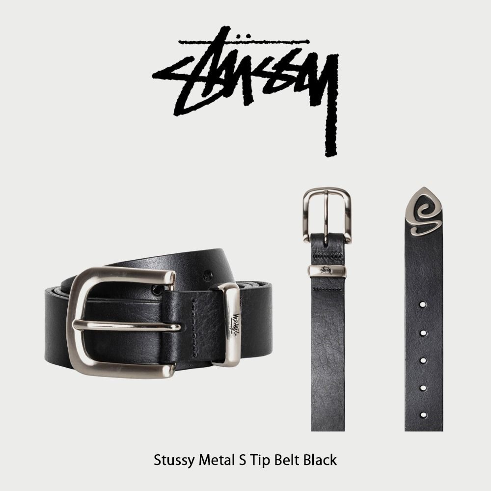 Stussy】 正規品☆ Metal S Tip Belt Black S-M ☆人気 (STUSSY/ベルト