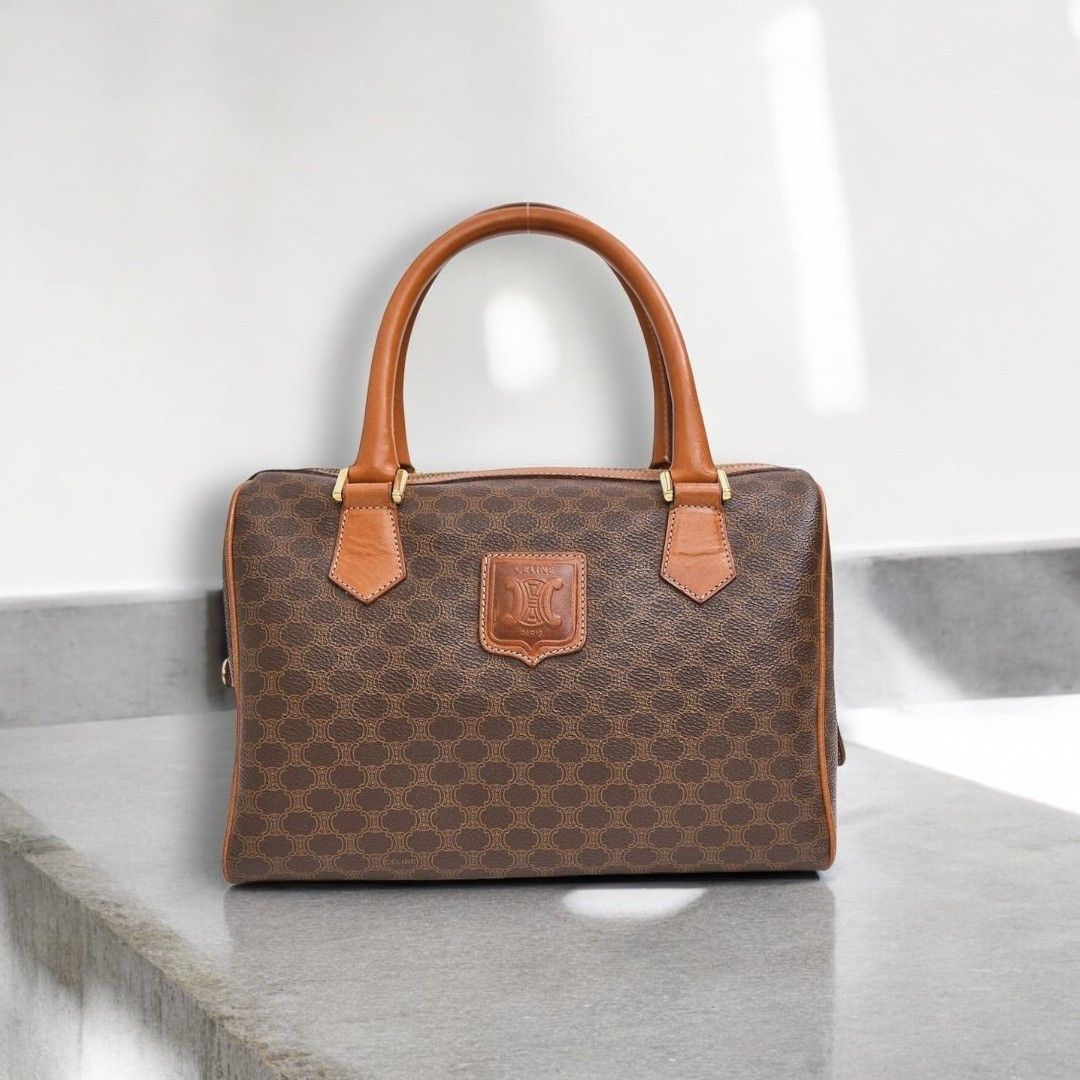 VINTAGE○CELINE○ヴィンテージ マカダム ボストン バッグ (CELINE