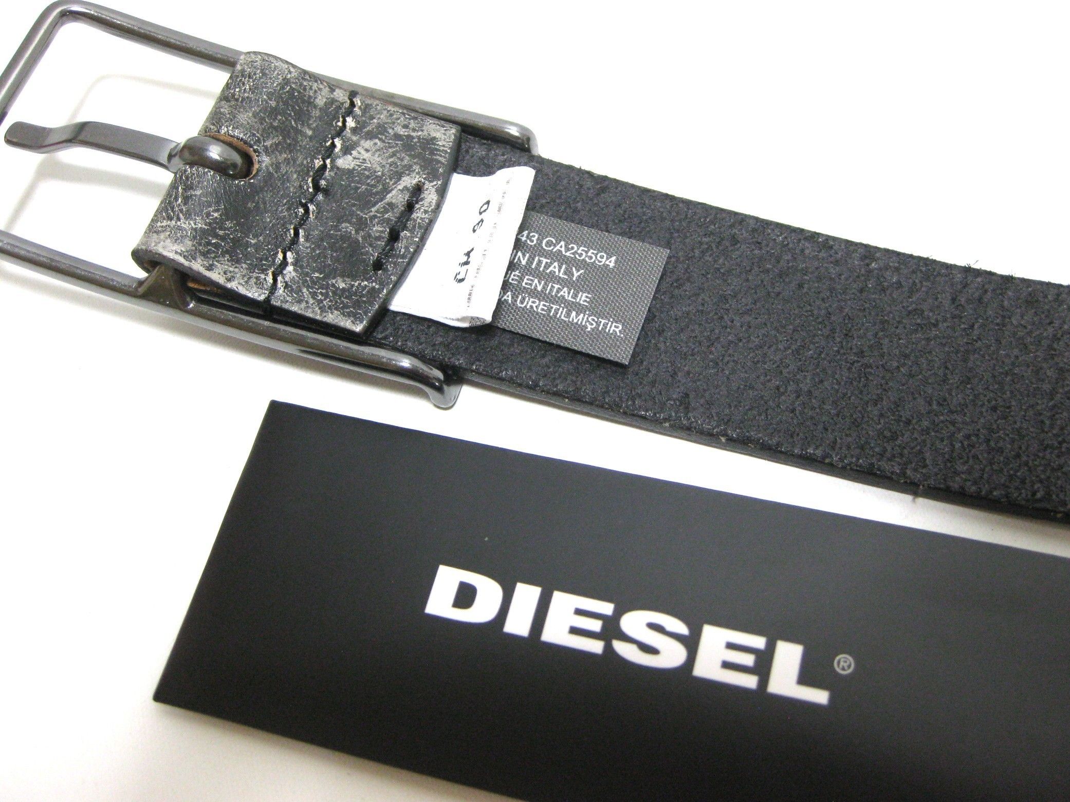 DIESEL イタリア製 ヴィンテージレザー スタッズベルト 翌日着 (DIESEL