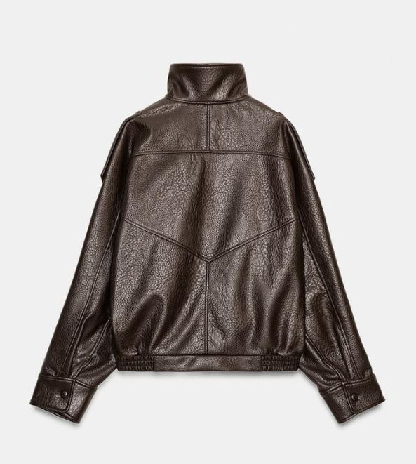 スペイン発送 ZARA レザーエフェクトジャケット 上品カジュアル (ZARA