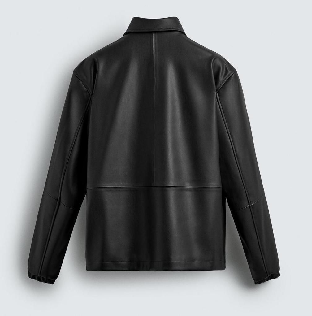 ☆ドイツ発*ZARA*新作*フェイクレザーコーチジャケット/BLACK☆ (ZARA