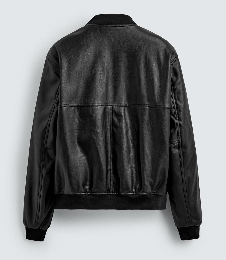 ☆ドイツ発*ZARA*新作*フェイクレザーボンバージャケット/TB☆ (ZARA