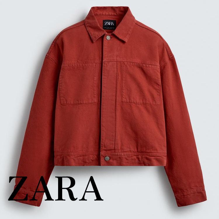 ZARA】クロップドフィットジャケット レッド | 7446/320/600 (ZARA