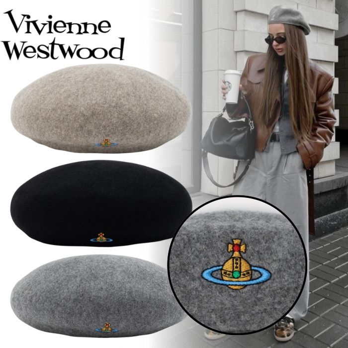 国内発送【VivienneWestwood】ワンポイントORB ベレー (Vivienne