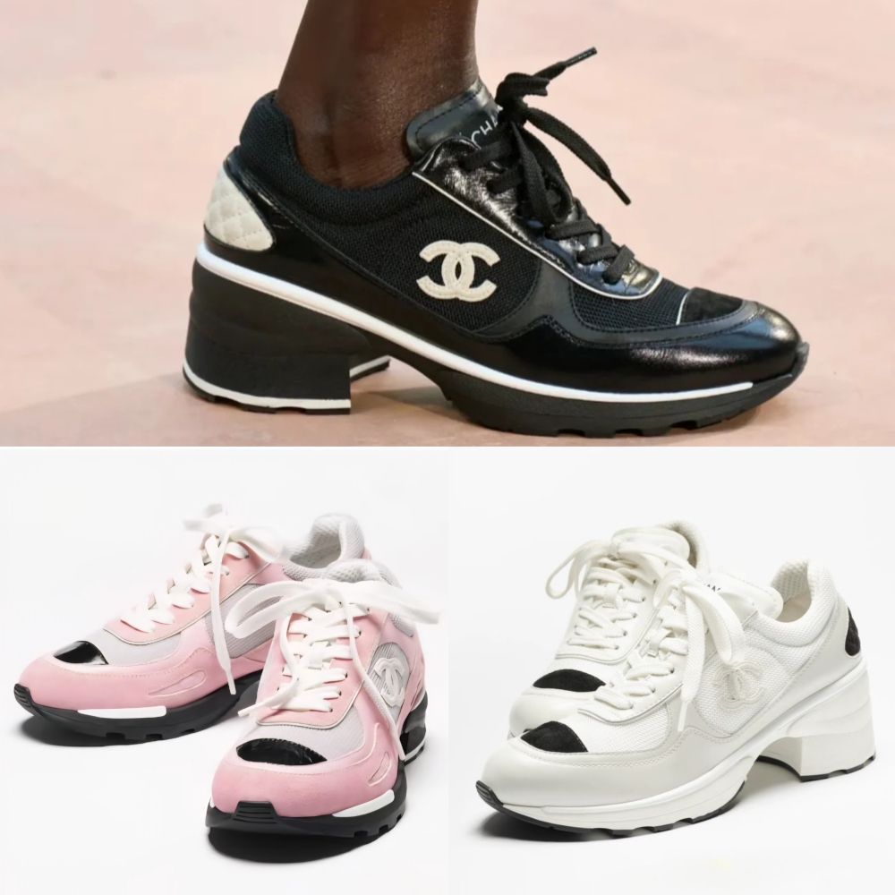 軽やかな贅沢♡】シャネル CCロゴ ヒールスニーカー (CHANEL