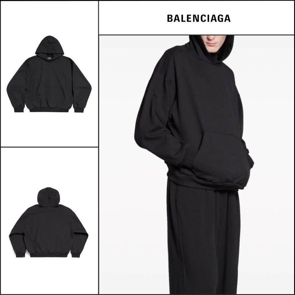 BALENCIAGA】Black Hoodie Medium Fit (BALENCIAGA/パーカー・フーディ