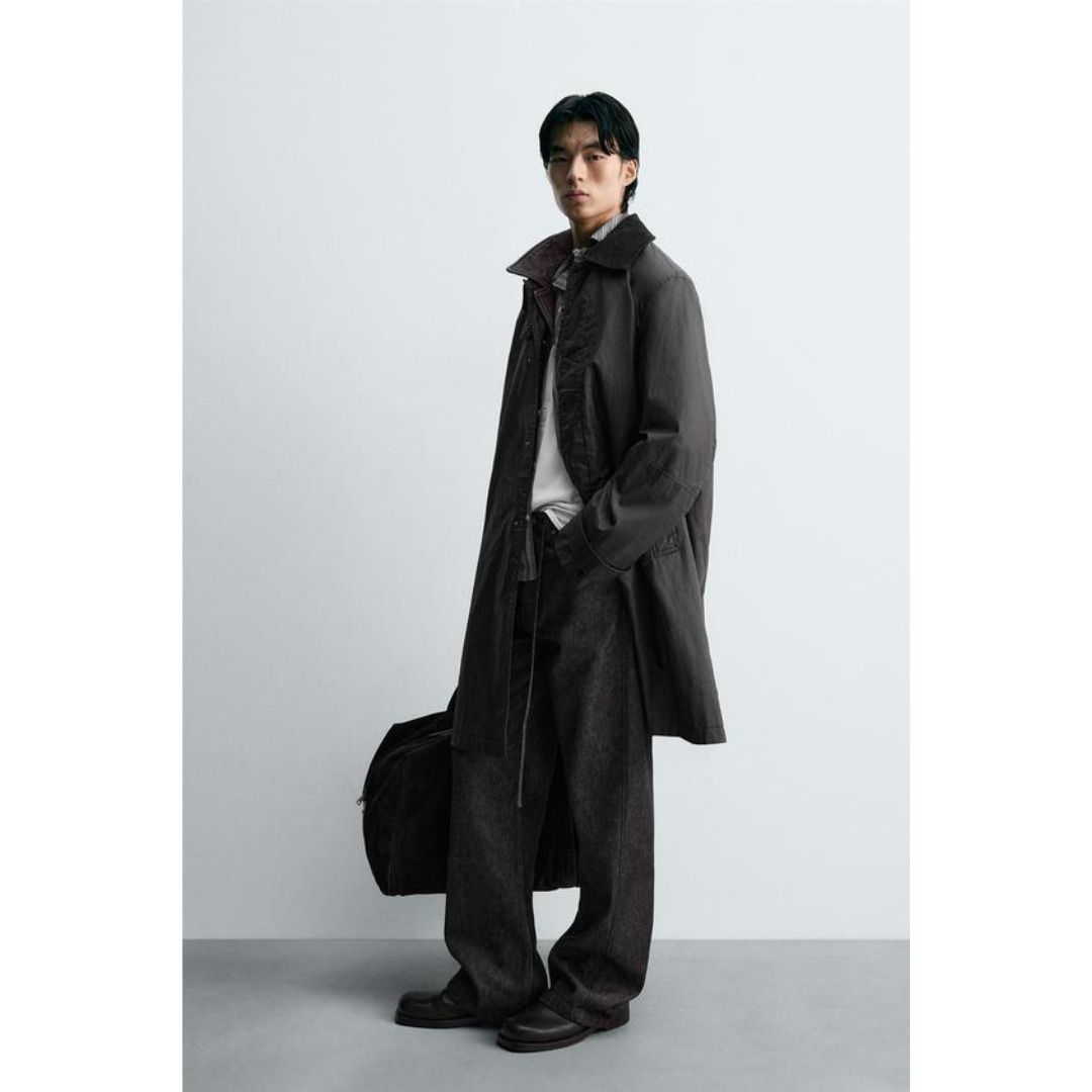 ZARA］ワックスフィニッシュ加工トレンチコート (ZARA/トレンチコート