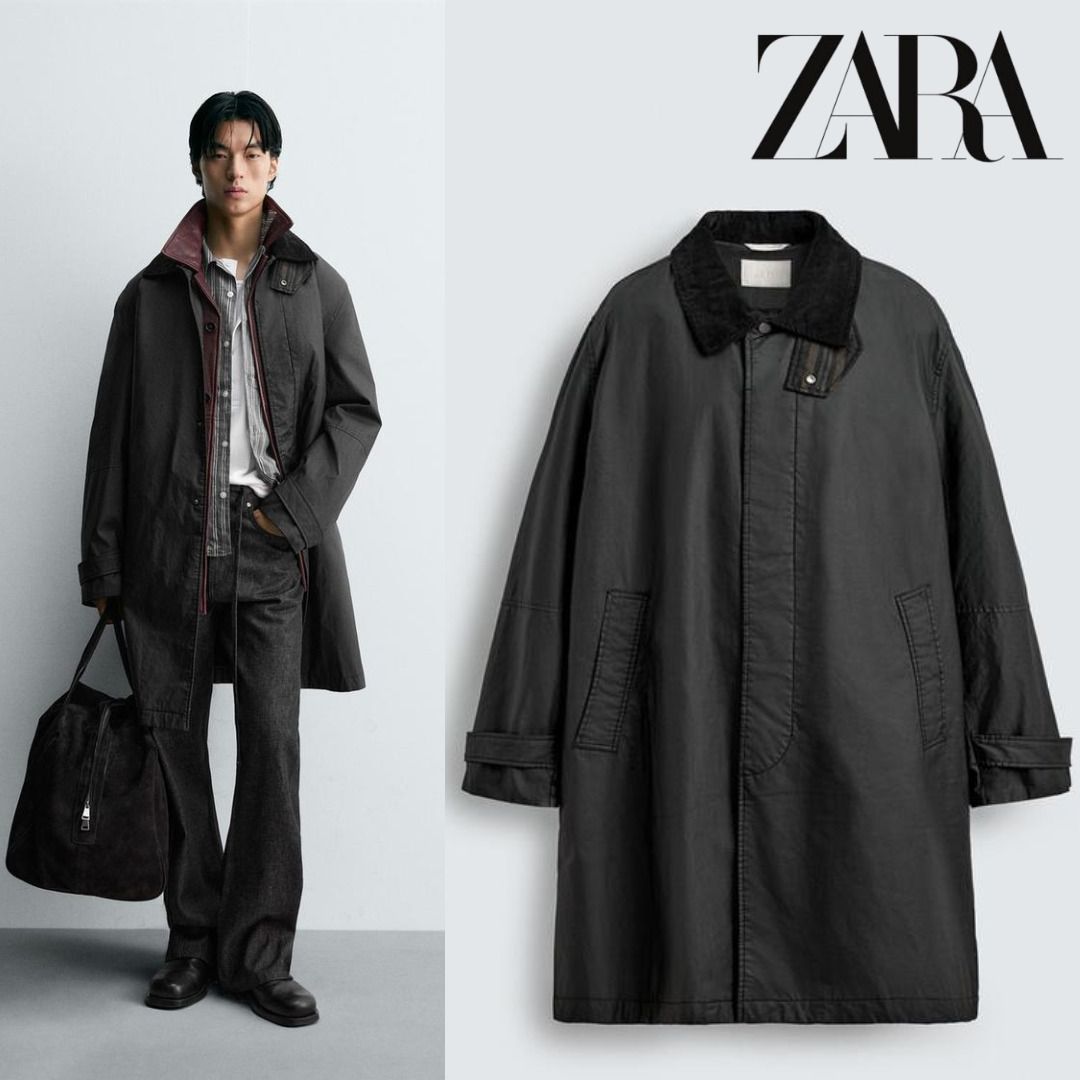 ZARA］ワックスフィニッシュ加工トレンチコート (ZARA/トレンチコート