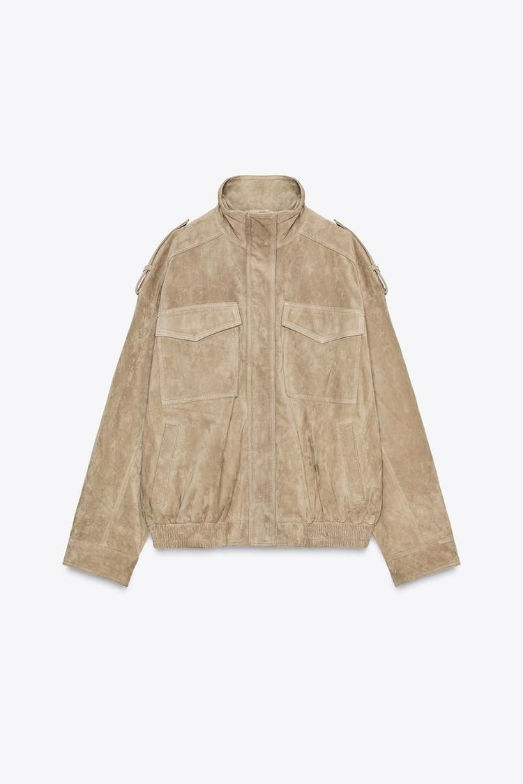ZARA】スエードレザージャケット ブラウン/モール4341/770/737 (ZARA