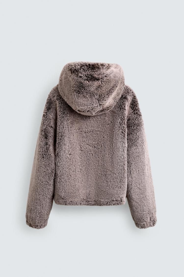 ZARA フェイクファー フード付きジャケット 0993/700 (ZARA/ブルゾン